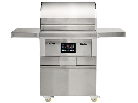 Coyote Next-Gen 28" Freestanding Pellet Grill C2P28-FS - 609 Sq In, 175-700F, 304 Stainless Steel