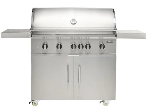 Coyote SL-Series 42" Freestanding Cart Grill C3SL42 - 6 Burners, 110,000 BTUs, 1,247 Sq In, 304 Stainless Steel