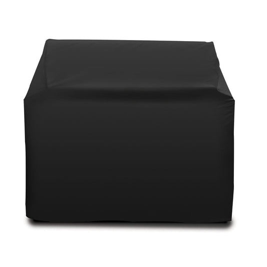 American Made Grills Estate 36-inch freestanding grill cover fitted over the grill and cart