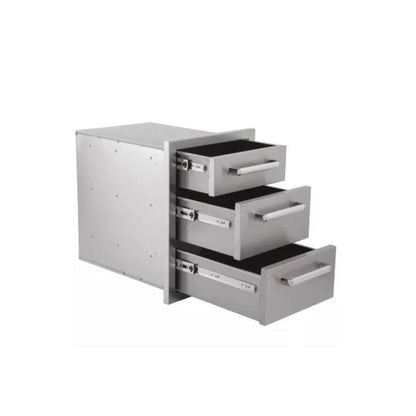 Bonfire 16.5" x 22" Stainless Steel Vertical Triple Drawer