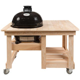 Primo cypress countertop table for Oval Large ceramic grill, includes ceramic feet