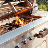 American Made Grills Encore 54-inch hybrid built-in grill — control panel in use