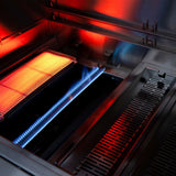 American Made Grills Encore 54-inch hybrid built-in grill — burners under the grates