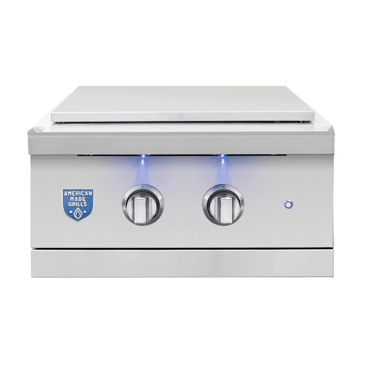 American Made Grills Encore power burner — with the lid closed