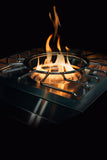 American Made Grills Estate power burner — dual-ring burner lit
