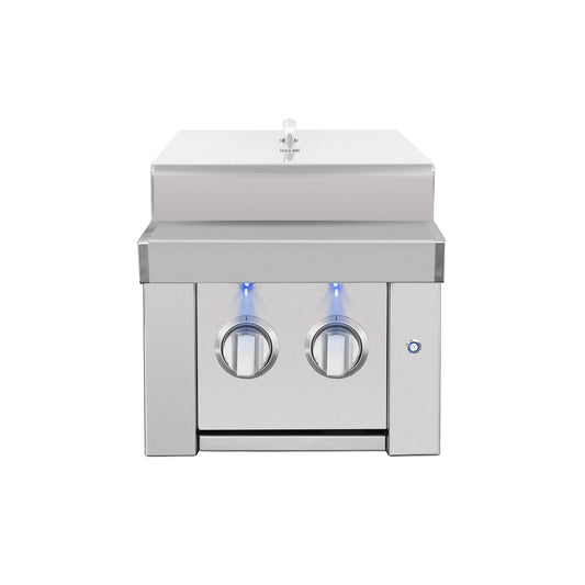 American Made Grills Estate double side burner — with the lid closed