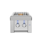 American Made Grills Estate double side burner — with the lid removed