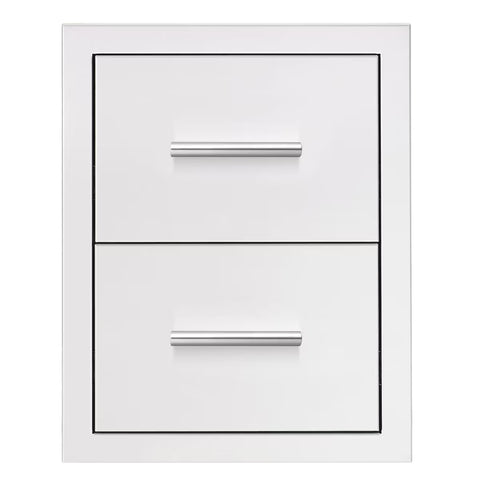 Summerset 17" Double Drawer DR2-17 - Flush Mount, Stainless Steel