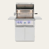 American Made Grills Estate 30-inch grill cart — shown with an Estate 30 grill head fitted, hood open