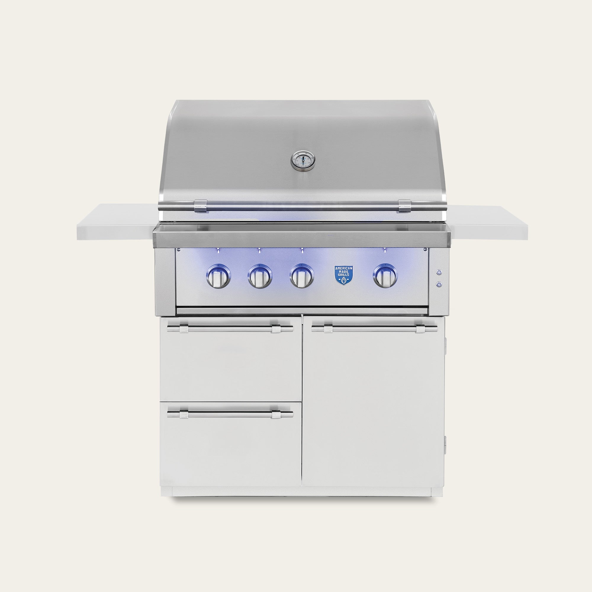 American Made Grills Estate 36-inch grill cart — shown with an Estate 36 grill head fitted