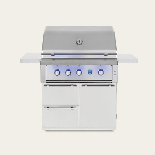 American Made Grills Estate 36-inch grill cart — shown with an Estate 36 grill head fitted