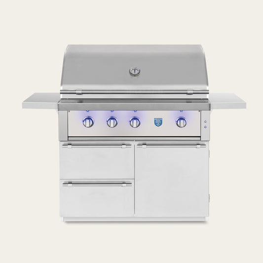 American Made Grills Estate 42-inch grill cart — shown with an Estate 42 grill head fitted