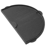Primo half-moon cast iron griddle for Oval XX-Large grill, reversible flat and grooved sides