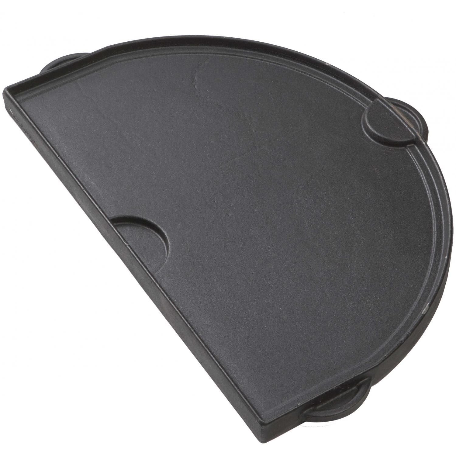 Primo half-moon cast iron griddle for Oval XX-Large grill, reversible flat and grooved sides