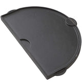 Primo half-moon cast iron griddle for Oval X-Large grill, reversible flat and grooved sides