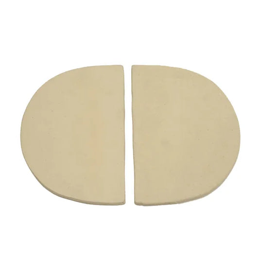 Primo 2-piece ceramic heat deflector plates for Oval X-Large grill, for indirect cooking and smoking
