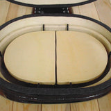 Primo 2-piece ceramic heat deflector plates for Oval XX-Large grill, for indirect cooking and smoking