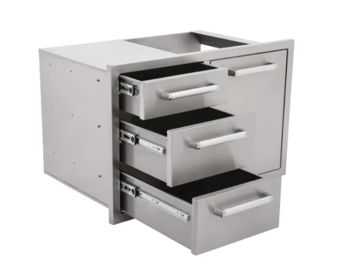 WHISTLER Triple Drawer & Trash Can Combo