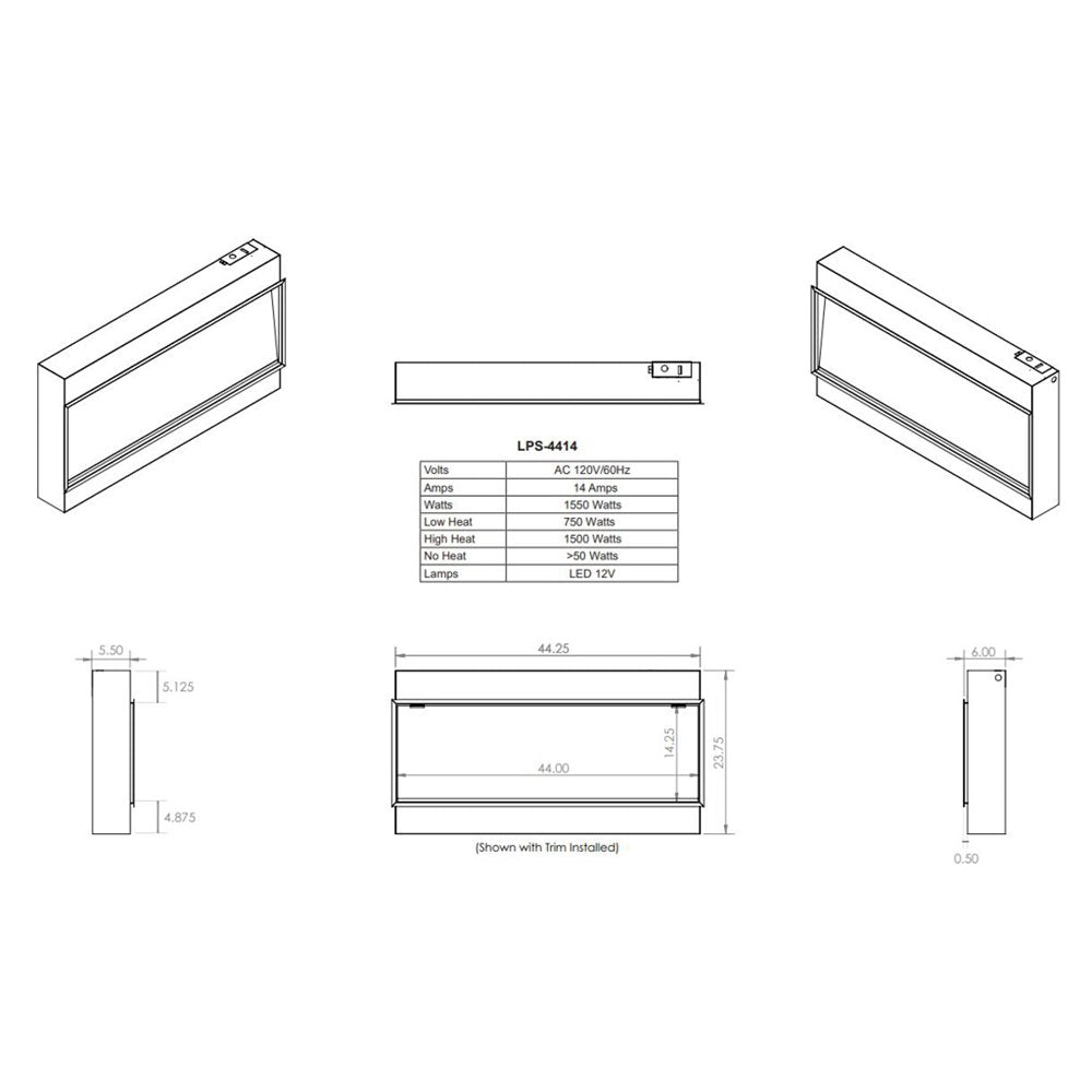 Modern Flames 44" Landscape Pro Slim Built-In Electric Fireplace