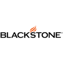 The Blackstone brand logo, with the word BLACKSTONE in black uppercase letters beside an orange flame icon, on a white background