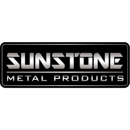 The Sunstone Metal Products logo, with SUNSTONE in metallic silver lettering above the words METAL PRODUCTS on a black background
