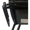 Side shelf folded down on the Primo Oval Junior All-In-One ceramic charcoal grill, PGCJRC