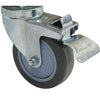 Locking caster wheel on the stand of the Primo Oval Large All-In-One ceramic charcoal grill, PGCLGC
