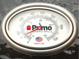 Built-in dome thermometer on the Primo Oval XX-Large All-In-One ceramic charcoal grill, PGCXXLC