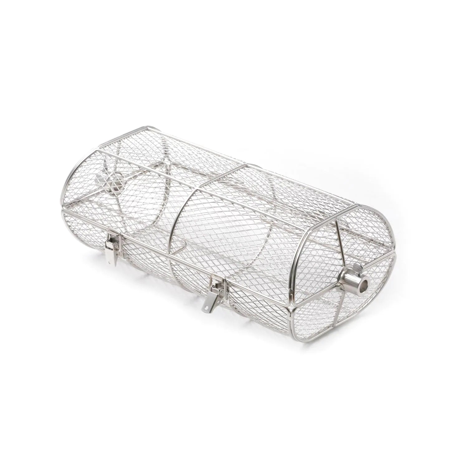 Primo oval rotisserie basket for tumbling wings, fries and vegetables on the Primo rotisserie
