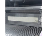 Close-up of a Summerset Sizzler Pro grill interior showing the ceramic infrared rear burner panel and cooking grates