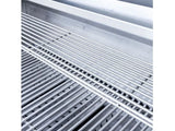 Close-up of a Summerset Sizzler grill's stainless steel cooking grates and warming rack