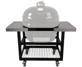 Primo cart base with basket and stainless steel side shelves for Oval X-Large and Large ceramic grills