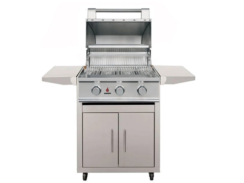 TrueFlame E Series 25" Freestanding Cart Grill TFE25 - 3 Burners, 42,000 BTUs, 304 Stainless Steel