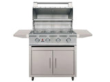 TrueFlame E Series 32" 4-Burner Freestanding Cart Grill with Premium 304 Stainless Steel, 14,000 BTUs
