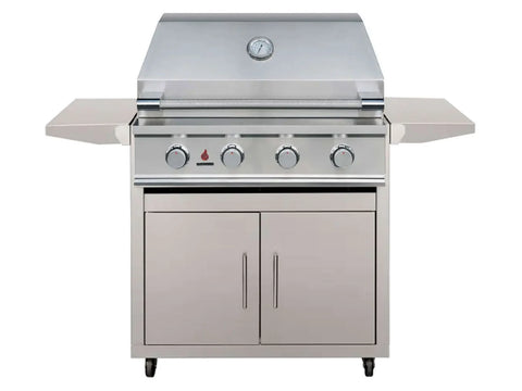 TrueFlame E Series 32" Freestanding Cart Grill TFE32 - 4 Burners, 56,000 BTUs, 304 Stainless Steel