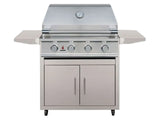 TrueFlame E Series 32" 4-Burner Freestanding Cart Grill with Premium 304 Stainless Steel, 14,000 BTUs
