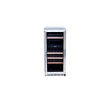 TrueFlame 15-inch dual-zone outdoor wine cooler, stainless steel front view