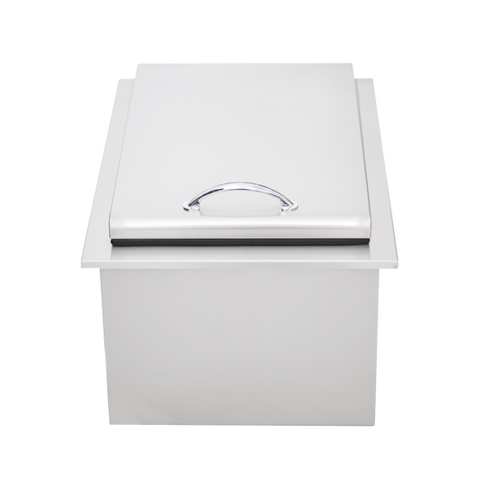 TrueFlame 17-inch stainless steel drop-in insulated ice chest cooler with lid for outdoor kitchen