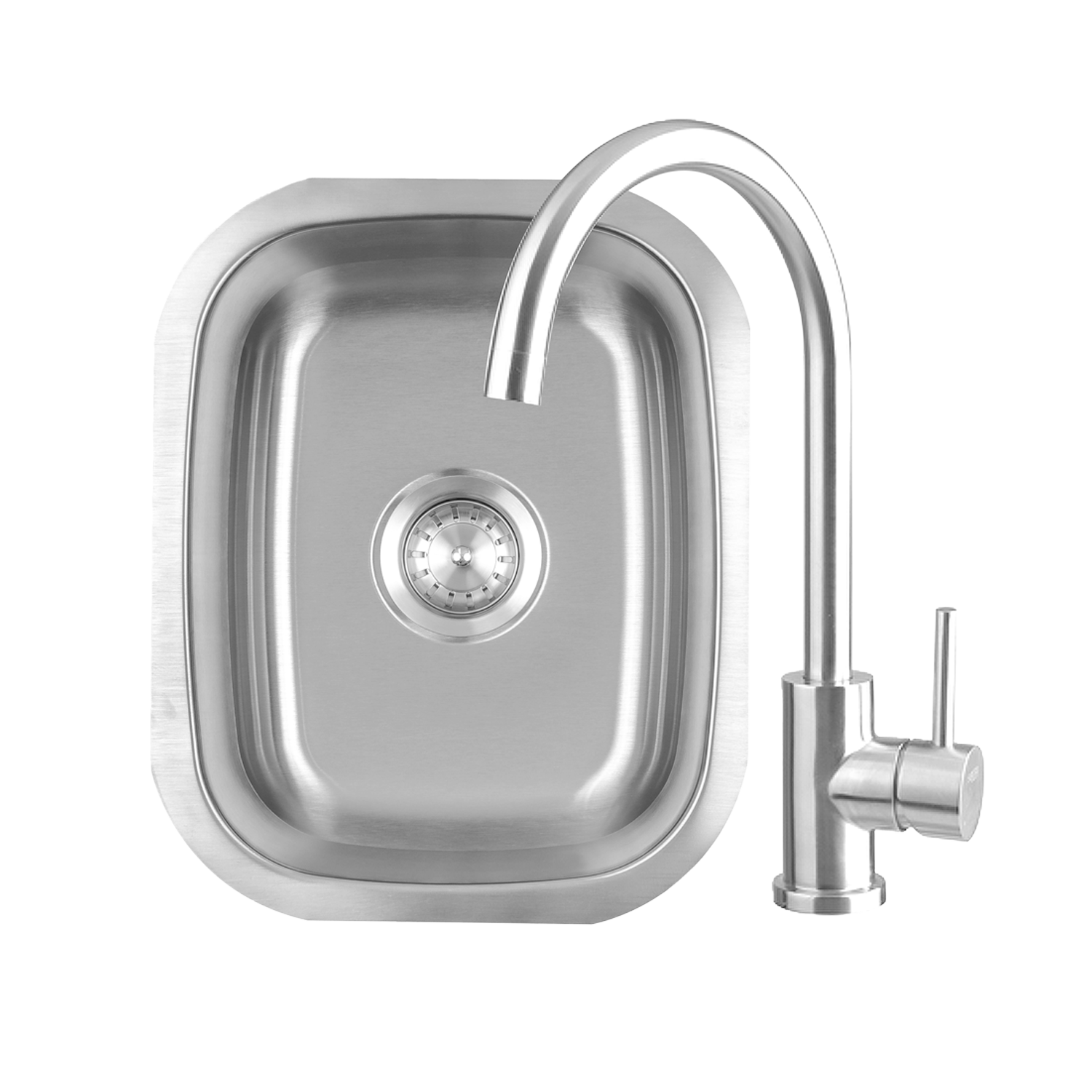 TrueFlame 19-inch stainless steel undermount outdoor bar sink with high-arc faucet