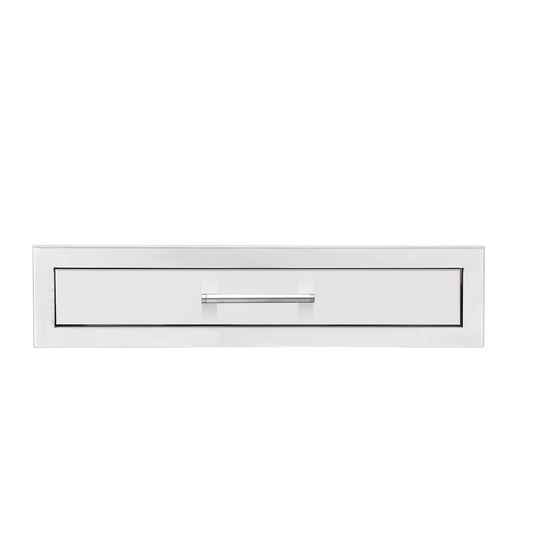 TrueFlame 26-inch stainless steel single access drawer with straight handle for outdoor kitchen