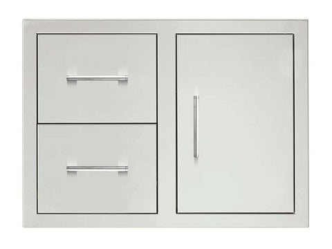 TrueFlame 30" 2-Drawer and Access Door Combo TF-DC2-30-A - Hidden Hinge, Soft-Close, 304 Stainless Steel