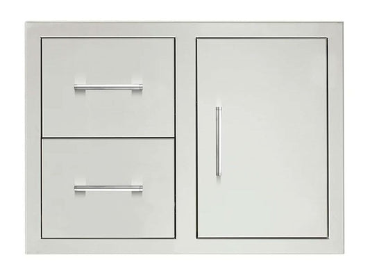 TrueFlame 30-inch stainless steel access door and double drawer combo for outdoor kitchen island