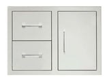 TrueFlame 30-inch stainless steel access door and double drawer combo for outdoor kitchen island