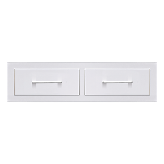 TrueFlame 32-inch stainless steel horizontal double access drawer for outdoor kitchen island