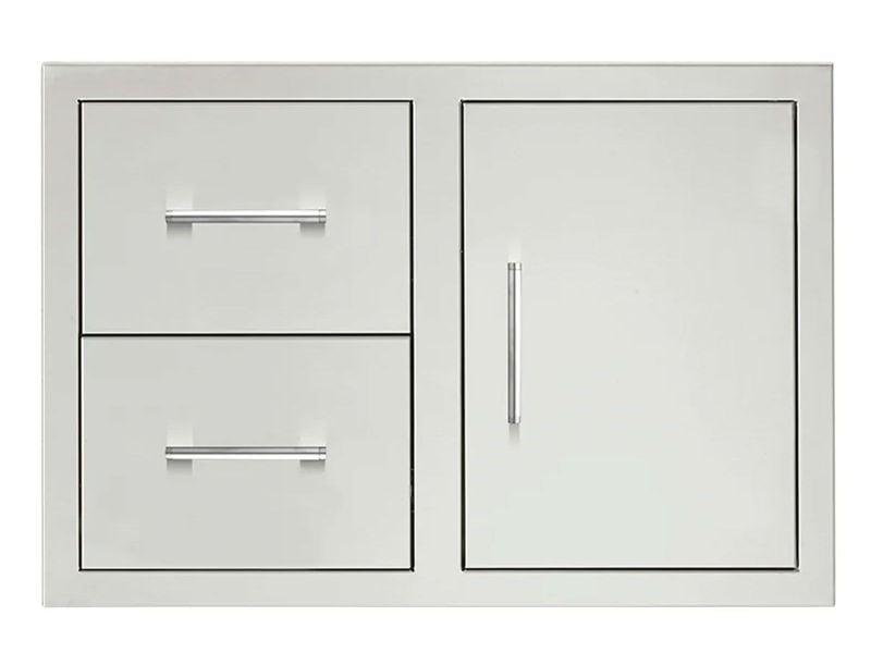 TrueFlame 32-inch stainless steel access door and double drawer combo for outdoor kitchen island