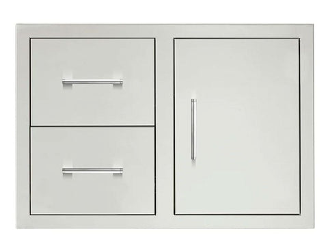 TrueFlame 32" 2-Drawer and Access Door Combo TF-DC2-32-A - Hidden Hinge, Soft-Close, 304 Stainless Steel