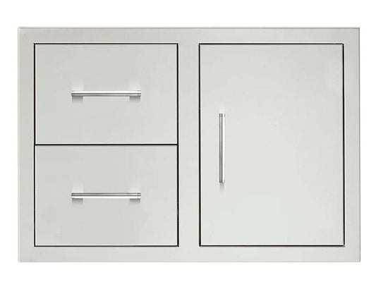 TrueFlame 32-inch stainless steel access door and double drawer combo for outdoor kitchen island