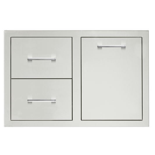 TrueFlame 33-inch stainless steel access door and double drawer combo for outdoor kitchen island