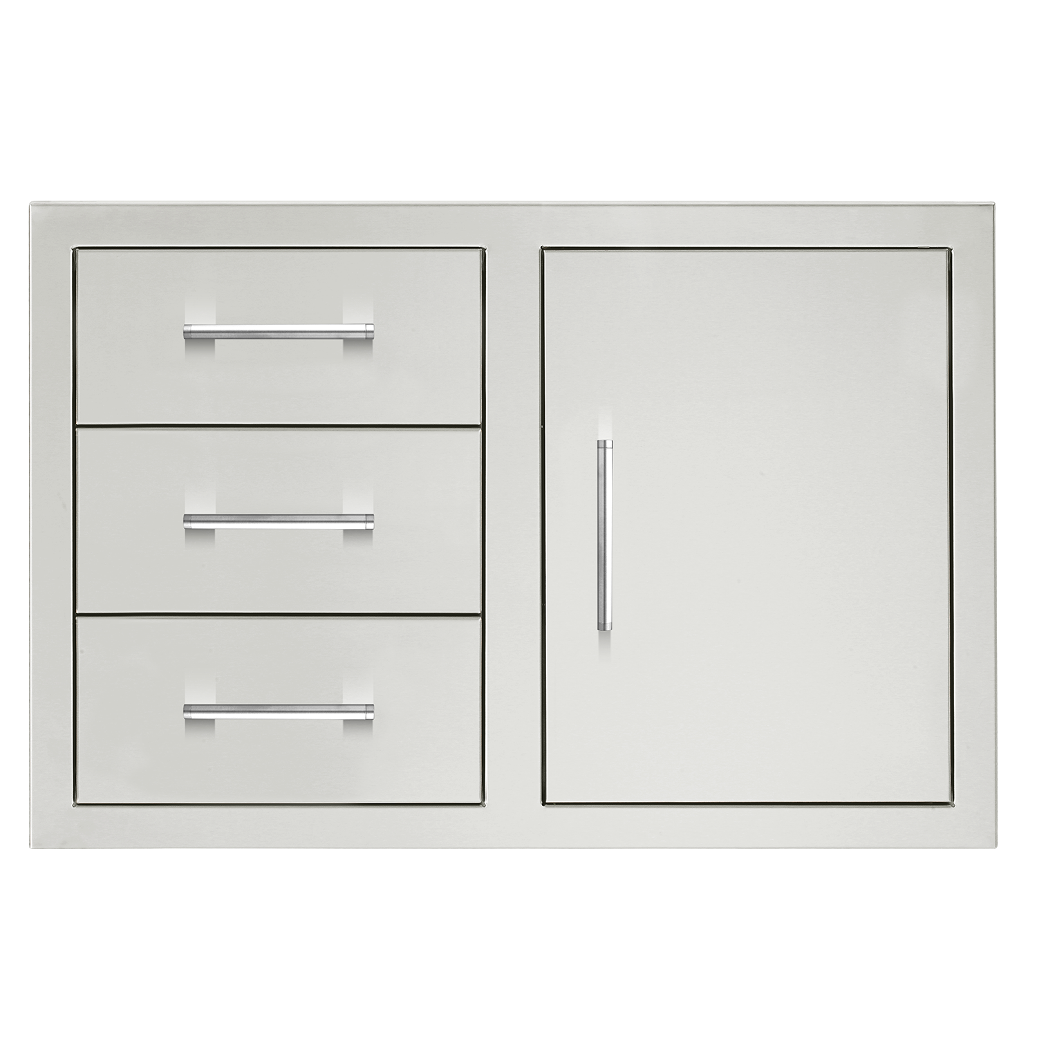 TrueFlame 33-inch stainless steel access door and triple drawer combo for outdoor kitchen island