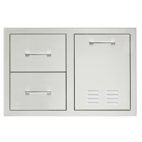 TrueFlame 33" 2-Drawer and Vented Trash or LP Tank Pullout Combo